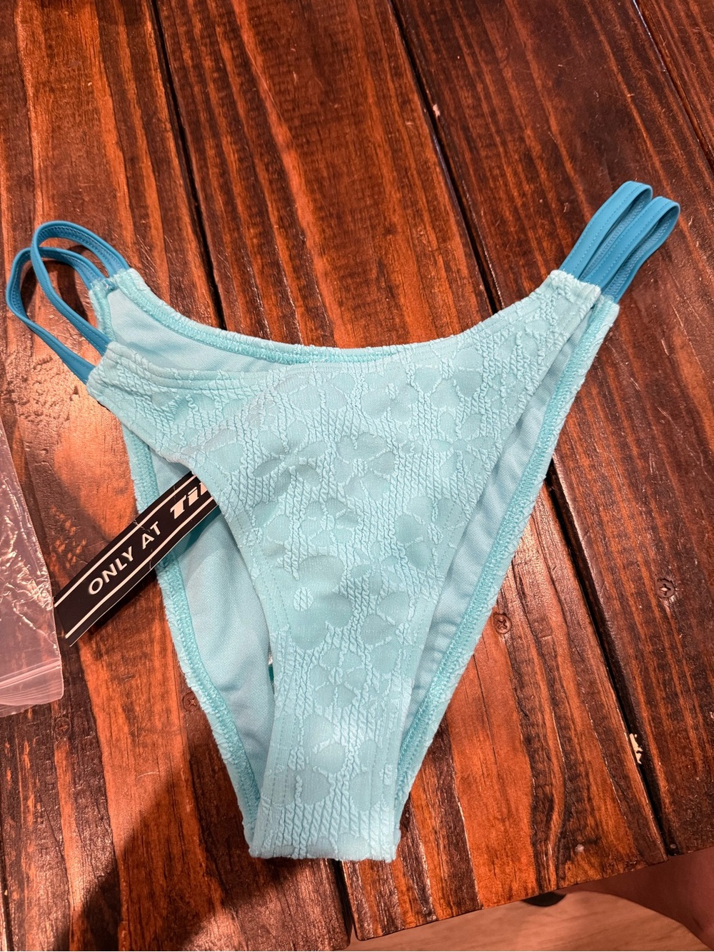 Tilly's Damsel Aqua Double-Strap High Leg Bikini Bottom